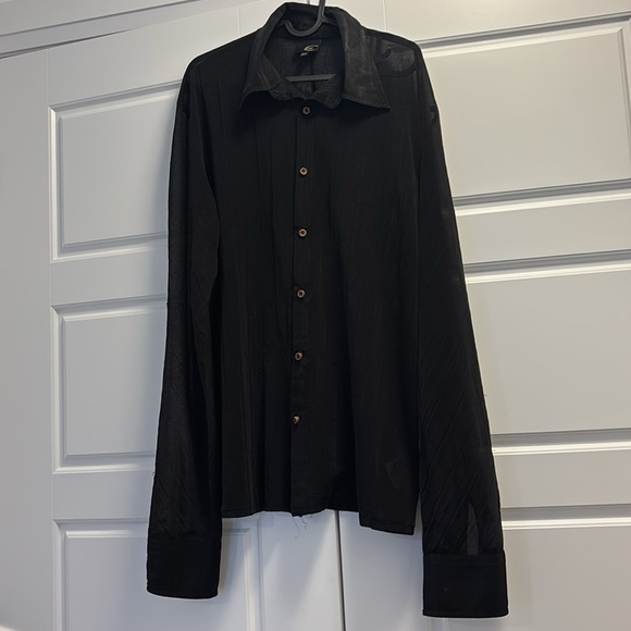 Just Cavalli black sheer shirt Sz 54 - Picture 1 of 14